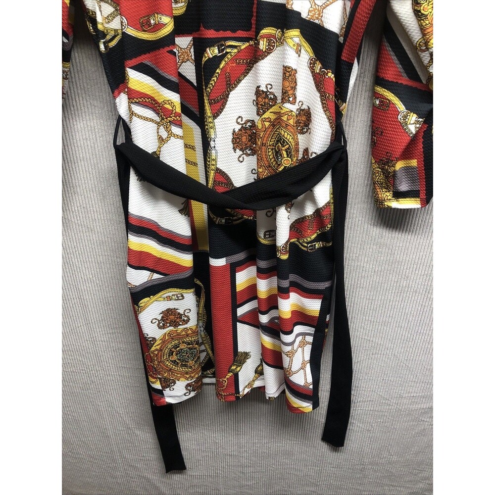 Ashley Stewart Dress Button Up Size 18/20 Belt Rope Medallion Design NWT - Picture 12 of 14
